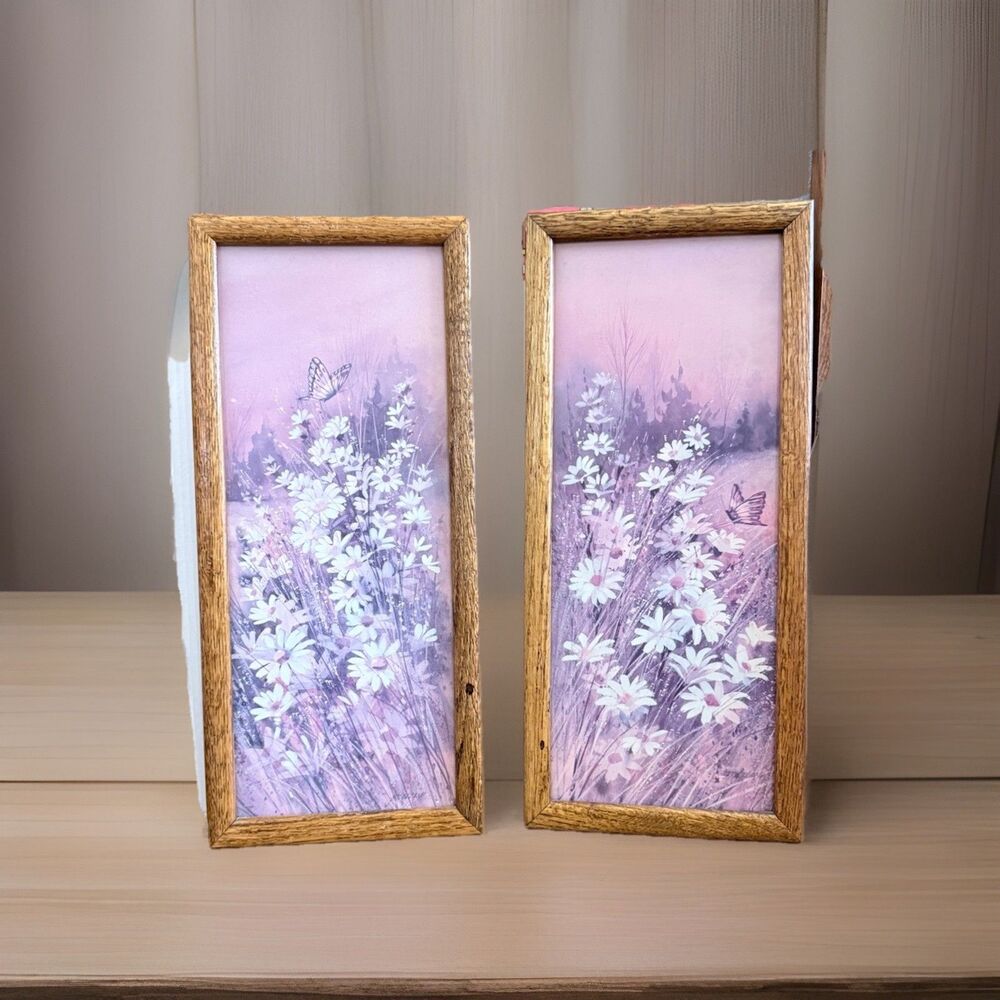 Vintage Floral Wall Print Framed By BTORKLAND Signed  Set of 2